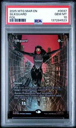 2025 Marvel's Spider-man MTG Silkguard Foil Borderless English PSA 10 Silk - Image 1