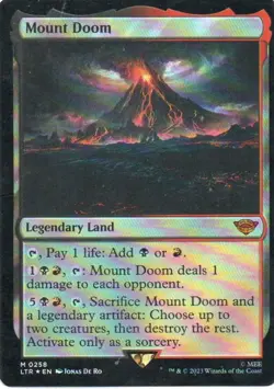 MTG: The Lord of the Rings: Foil Mount Doom: Lightly Played Condition - Image 1