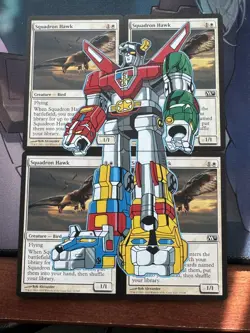 Erik Klug MTG Alter Squadron Hawk x4 Voltron Magic and Green Sun Lantern - Image 1