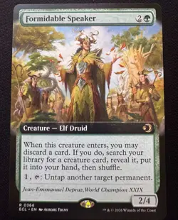 Formidable Speaker (Extended Art) - MTG #366 - Lorwyn Eclipsed - NM - Image 1