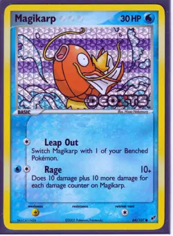 VINTAGE POKEMON 2005 MAGIKARP 64/107 Ex DEOXYS-REVERSE HOLO-STAMPED-NM/LP (M2) - Image 1