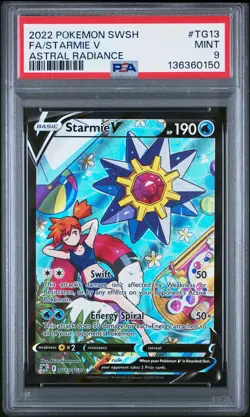 2022 POKEMON SWORD & SHIELD ASTRAL RADIANCE #TG13 FULL ART/STARMIE V PSA 9 - Image 1