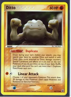 VINTAGE 2005 POKEMON DITTO (Geodude) 62/113 Ex DELTA SPECIES -REGULAR- NM (G5) - Image 1
