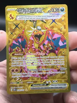 Charizard ex 228/197 Hyper Rare Pokemon SV03: Obsidian Flames Gold English NM - Image 3
