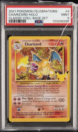 2021 POKEMON CELEBRATIONS CLASSIC COLL #4 CHARIZARD-HOLO PSA 9 - Image 1