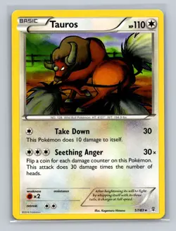 (2x) Pokemon Tauros 57/83 1x Reverse Holo & 1x Non Holo Generations LP - Image 3