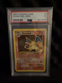 1999 Pokemon Charizard-Holo Base Set Game #4 PSA 5 - Image 1