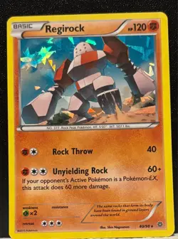 Pokemon TCG Ancient Origins Regirock 40/98 Cracked Ice Deck Holo LP - Image 1