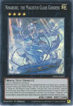 Yugioh Ninaruru, The Magistus Glass Goddess GEIM-EN007 Super Rare 1stNM x3 Play - Image 1