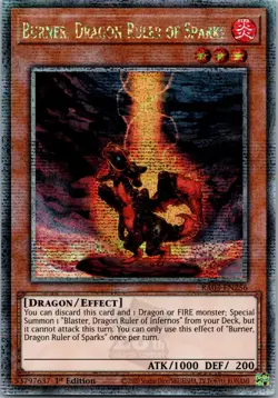 Yugioh Burner, Dragon Ruler of Sparks RA03-EN256 1st Ed Quarter Century NM - Image 1