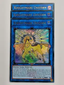 Yu Gi Oh - 3x BLMM-EN092 Knightmare Unicorn - Ultra Rare - Image 1