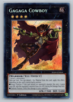 Gagaga Cowboy - RA04-EN064 - Secret Rare - 1st Edition Yugioh - Image 1
