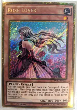 YuGiOh Rose Lover Gold Secret Rare 1st Edition PGL2-EN003 - Image 1