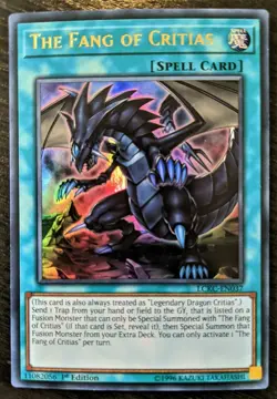 YuGiOh The Fang of Critias Ultra Rare 1st Edition LCKC-EN037/DRL3-EN060 NM - Image 1