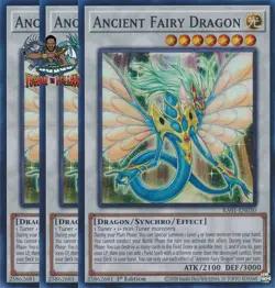 Yugioh! 3x Ancient Fairy Dragon RA01-EN030 Super Rare 1st Ed NM - Image 1