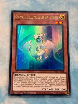 YUGIOH SPECTRAL, DRAGON RULER OF FLICKERS ULTRA RARE NM ALIN-EN018 - Image 1