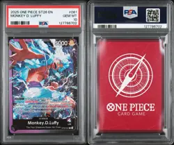 2025 One Piece TCG Monkey.D.Luffy ST26 OP09-061 Leader FOIL PSA 10 -RARE LOW POP - Image 4