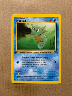 1st Edition Horsea 49/62 Fossil Set - Common Pokemon Card - NM/Mint - Image 1