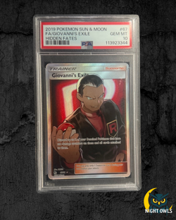 Giovanni's Exile 67/68 PSA 10 Hidden Fates Full Art Pokemon Card Graded - Image 1