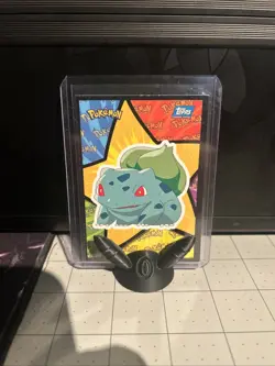 TOPPS POKEMON ANIMATION SERIES STICKER/PUZZLE CARD BLUE LOGO PRINT Bulbasaur - Image 1