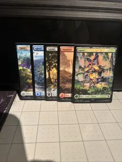 FULL ART CHOCOBO TRACK FOIL BASIC LANDS FINAL FANTASY MTG SET OF 5 - Image 1