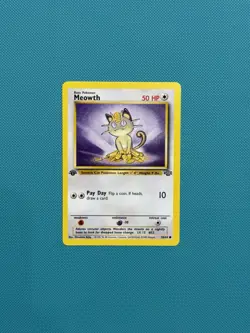 Meowth 56/64 Jungle 1st Edition VINTAGE POKEMON (LP+/NM) - Image 1