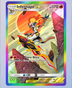Pokemon TCG POCKET - Infernape Rainbow Rare 2⭐, Space-Time Smackdown, English - Image 3