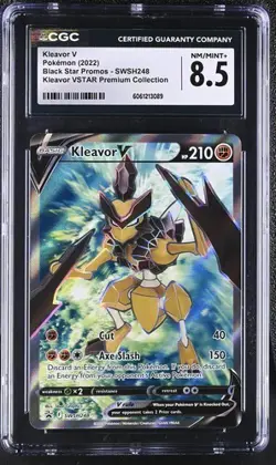 CGC 8.5 NM/MINT Kleavor V SWSH248 Black Star Promos Full Art Holo Pokemon 2022 - Image 1