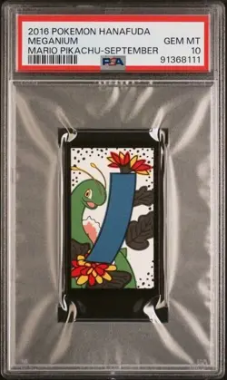 Pokemon PSA 10 Meganium Hanafuda Mario Pikachu-September 2016 Japanese - Image 2