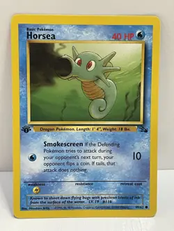 Pokemon WOTC Horsea 49/62 Fossil Regular Vintage LP - Image 1