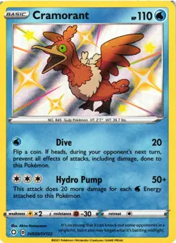 Pokemon TCG Shining Fates Shiny Vault Cramorant Holo SV030/SV122 NM - Image 1