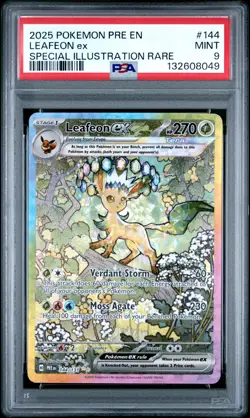 2025 POKEMON PRE EN-PRISMATIC EVOLUTIONS #144 LEAFEON EX PSA 9 - Image 1