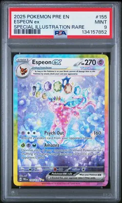 2025 POKEMON PRE EN-PRISMATIC EVOLUTIONS #155 ESPEON EX PSA 9 - Image 1