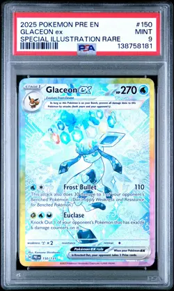 2025 POKEMON PRE EN-PRISMATIC EVOLUTIONS #150 GLACEON EX PSA 9 - Image 1