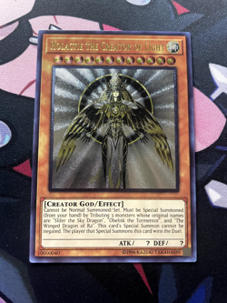 Holactie Creator Of Light Egyptian God Card Ultimate Holo Anime Yugioh - Image 1