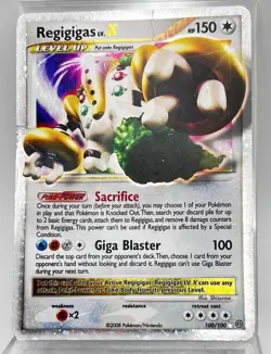 Regigigas lv.X 100/100 2008 Stormfront Cosmos Holo Pokemon Card HP Crease - Image 1