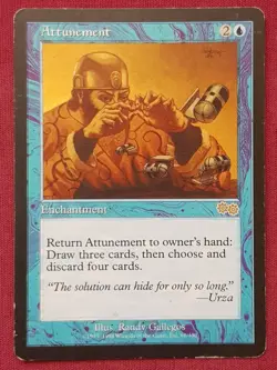 Magic The Gathering URZA'S SAGA ATTUNEMENT blue card MTG - Image 1