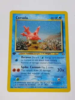 CORSOLA - 1st Edition Neo Discovery - 37/75 - Yuka Morii - Pokemon Card - NM/M! - Image 2