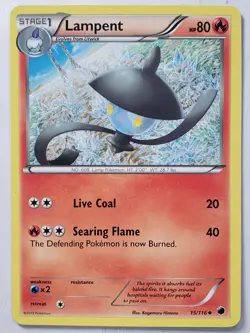 Lampent 15/116 LP / VLP - Plasma Freeze Pokemon Card $2 Combined Shipping - Image 1