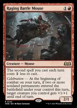 2x Raging Battle Mouse WoE NM MTG - Image 1