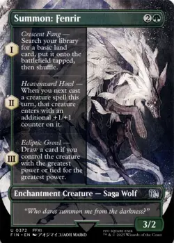 Summon: Fenrir BORDERLESS Final Fantasy Magic MTG NM - Image 1