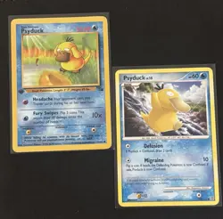 Pokemon Psyduck LV.15 100/132 - Secret Wonders & Psyduck 1st Ed. 53/62 - Fossil - Image 1