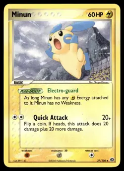 MINUN - 37/106 Uncommon Emerald Pokemon LP - Image 1