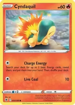 x4 Cyndaquil - 023/189 - Common - Reverse Holo Pokemon SS10 Astral Radiance M/NM - Image 1