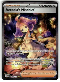 Pokemon TCG ME01: Mega Evolution #183/132 Acerola's Mischief NM - Image 1