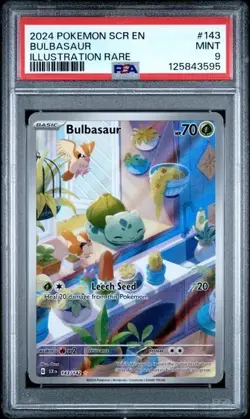BULBASAUR #143 PSA 9 • 2024 Illustration Rare Stellar Crown Pokemon • NEW CERT - Image 1