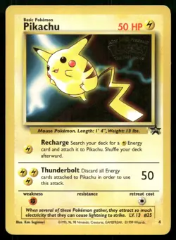 Pikachu 4 Black Star Promo The First Movie Stamp WOTC POKEMON - Image 1