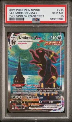 2021 Pokemon SWSH Evolving Skies Umbreon VMAX #215/203 PSA 10 - Image 1