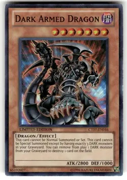 Yugioh Dark Armed Dragon CT07-EN016 Super Rare Limited Edition NM - Image 1
