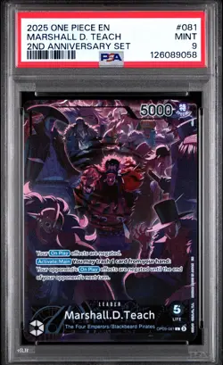 2025 ONE PIECE ENGLISH VERSION 2ND ANNIVERSARY SET #081 MARSHALL D. TEACH PSA 9 - Image 1